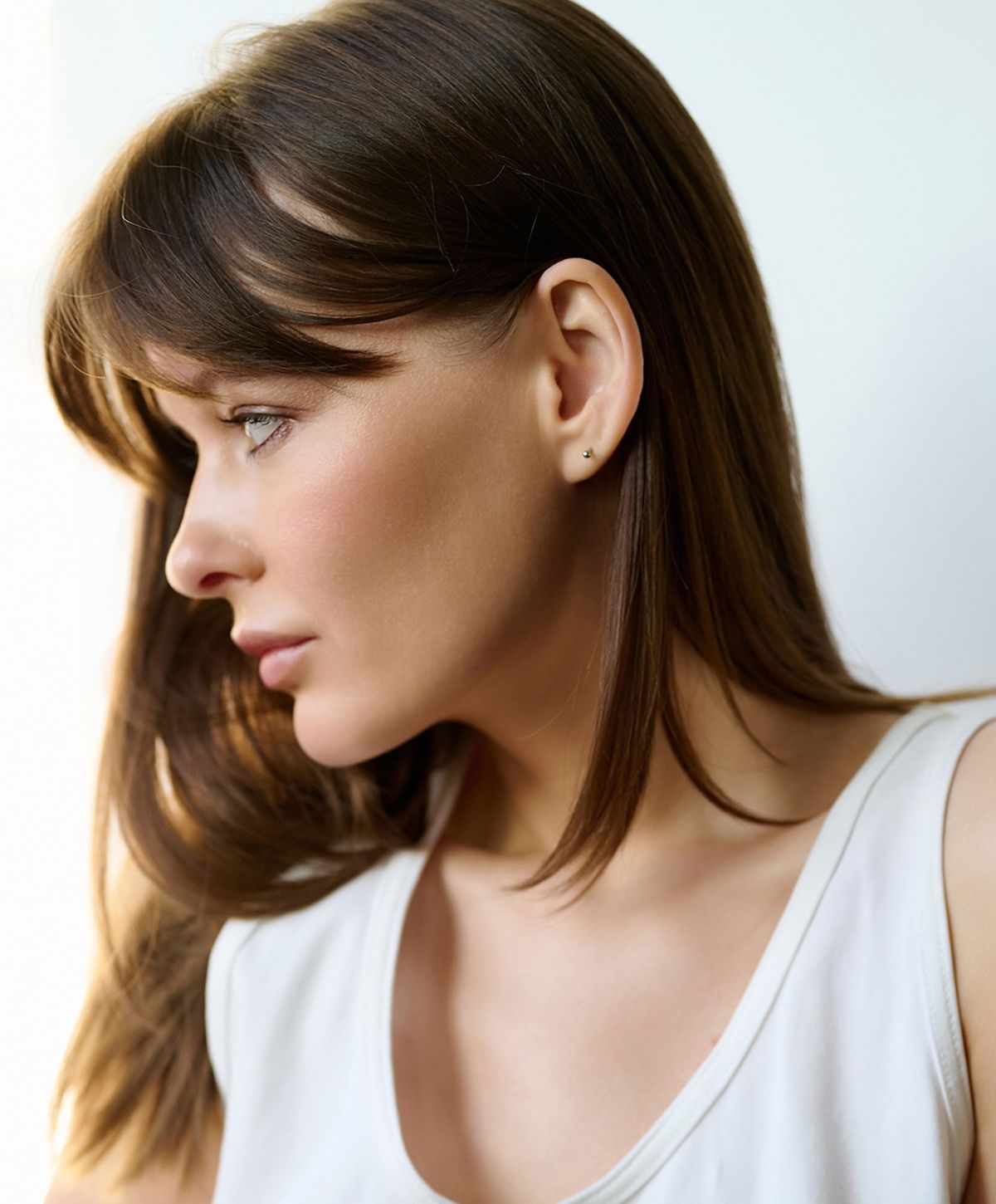 Close-up of a woman showcasing natural beauty.