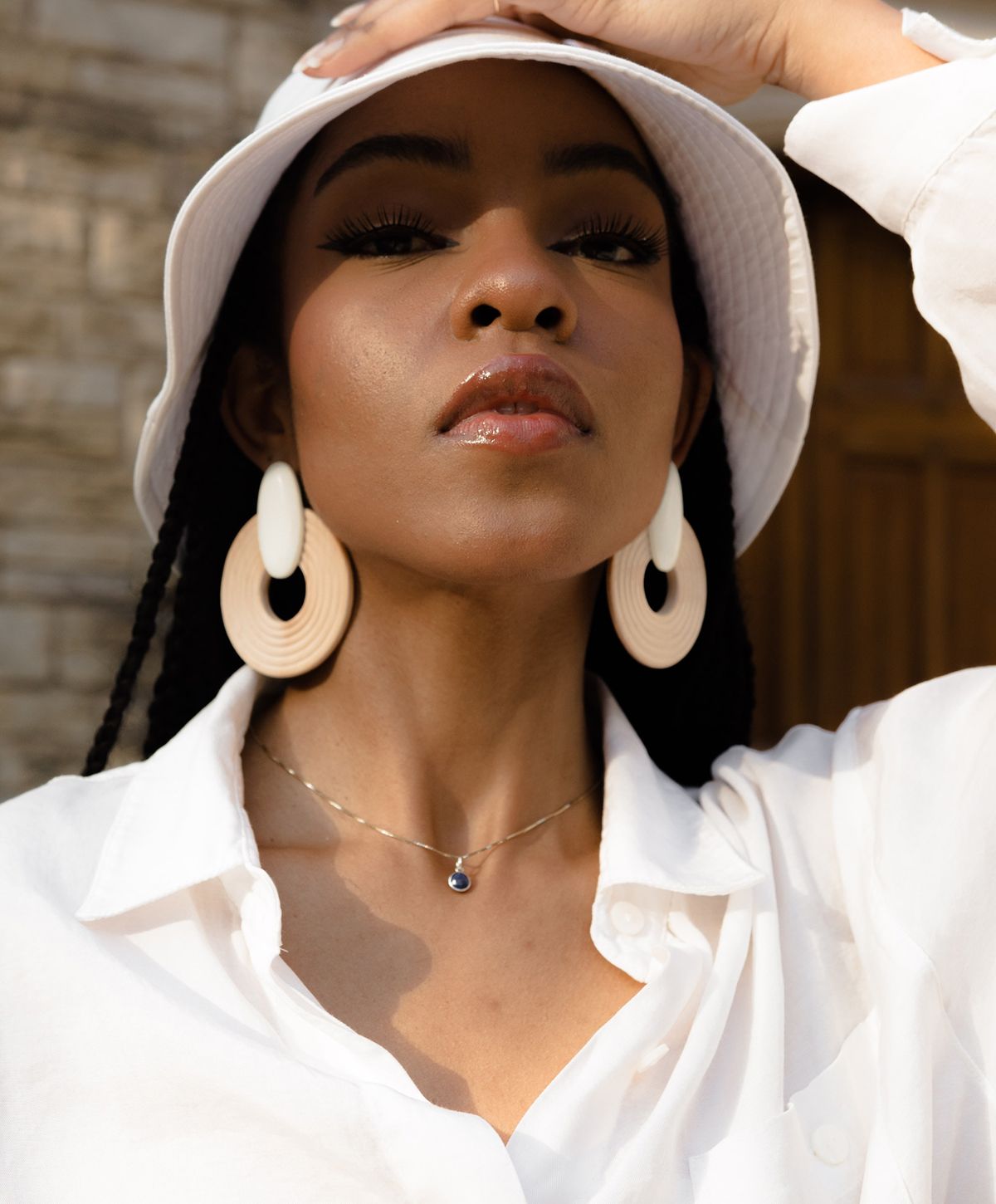Close-up of a woman showcasing natural beauty.
