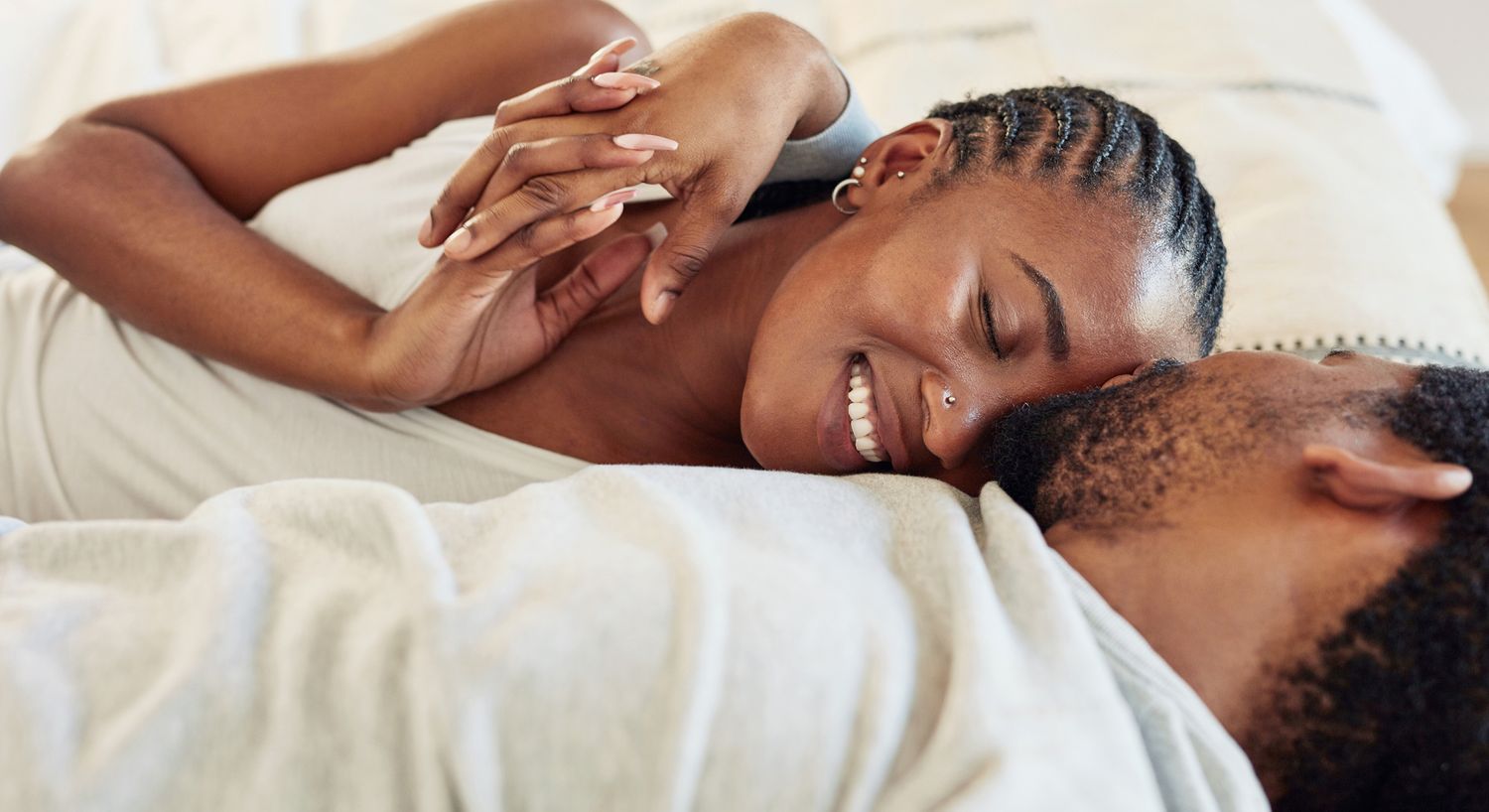 Couple sharing an intimate moment together.